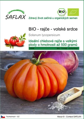 Obrázek produktu pro SAFLAX - BIO - rajče - volské srdce - Solanum lycopersicum - 10 Semena