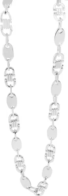 Produktbild von "Lore" 925/- Echt Silber rhodiniert, Plattenkette, weiß, 8 mm