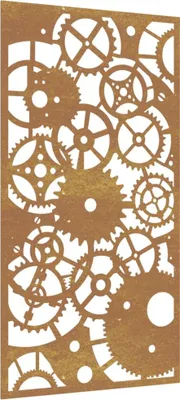 Obrázok produktu pre vidaXL Záhradná dekorácia na stenu 105x55 cm Corten Steel Gear Design
