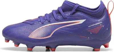 Immagine prodotto di Scarpe da calcio Puma Ultra 5 Match FG/AG per ragazzi, colore lapislazzuli e bianco sunset glow, taglia 29
