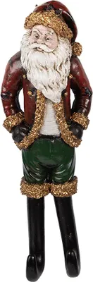 Image de Clayre & Eef Figurine de décoration de Noël Père Noël 13x7x39 cm rouge plastique