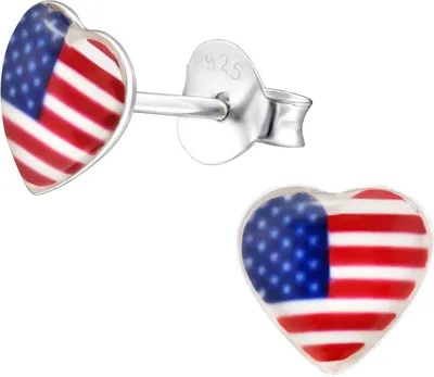 Produktbild von Ohrringe Ohrstecker 925 Sterling Silber Herz USA Vereinigte Staaten von Amerika