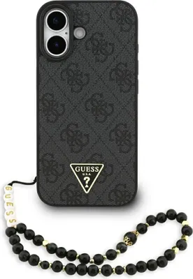 Immagine prodotto di Custodia per cellulare iPhone 17 Guess MagSafe in ecopelle grigia con logo a catena