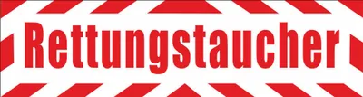 Produktbild von INDIGOS UG - Magnetschild "Rettungstaucher" mit Rahmen 45 x 12 cm - Magnetfolie für Auto / LKW / Truck / Baustelle / Firma