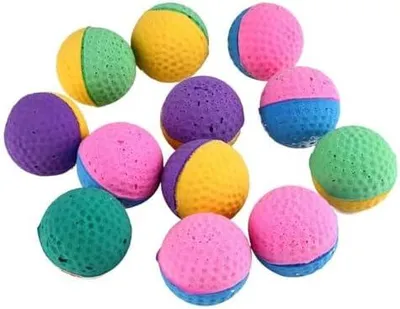 Produktbild von 24 weiche Katzenb?lle, Bunte Latex-Kratzb?lle, Kauspielzeug, Ball, bissfest, Trainingsspielzeug fš¹r kleine Hunde, Katzen, K?tzchen