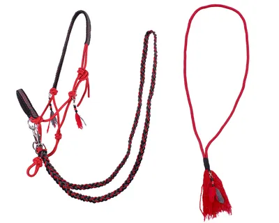 Produktbild von QHP Knotenhalfter kombi Liberty Rot, QHP17_Gr.:Warmblut
