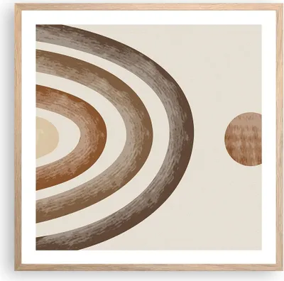 Produktbild von Gerahmtes Poster - Rahmen in heller Eiche - Stück geometrisch Boho - 60x60 cm - Wand Bild - Wanddeko - Wandbilder - Kunstposter - Wandposter - Bilderrahmen - Bilder - Kunstdruck - P2NAC60x60-4841