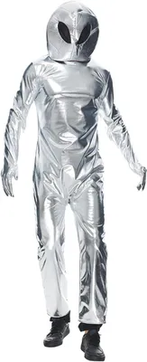 Produktbild von Alien Kostüm Herren Astronaut Kostüm Herren Silber Overall+ Helm mit Mask Silber Cosplay Karneval Kostüm Space Party Weltraum Erwachsener Jumpsuit Kostüm Weltall Kostüm Fasnachtskostüme Männer
