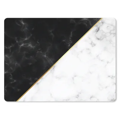 Produktbild von MuchoWow® Mauspad Mousepad Marmor - Weiß - Schwarz - Gold 40x30 cm - Mousepads - Maus Mat - Pad - Mausunterlage - Anti Rutsch