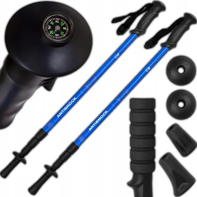 Produktbild von Nordic-Walking-Stöcke zum Gehen Trekking, faltbar, verstellbar, 2 Stk FORTRADE