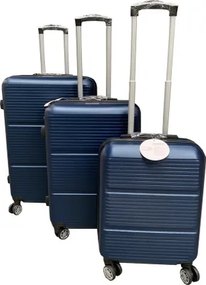 Produktbild von Art-Land 3er Kofferset Trolley ABS (55x39x20cm, 66x44x25cm, 76x50x28cm) 9464 blau