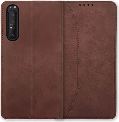 Produktbild von Bookstyle 'Premium' Schutzhülle Klapphülle Schutztasche Etui Cover für Sony Xperia 1 II - Coffee
