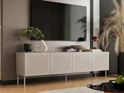 Obrázek produktu pro Široká televizní skříňka RECARDI - matná béžová