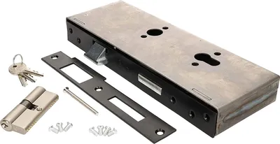 Obrázok produktu pre KOTARBAU® Zadlabávací zámok 90x63mm ľavý s cylindrickou vložkou a schránkou na kľúče pre brány, dvere a bráničky