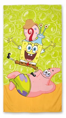 Produktbild von SpongeBob, Patrick und Gary Badetuch Baumwolle, 70x140 cm