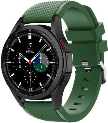 Produktbild von Strap-it Samsung Galaxy Watch 4 Classic 46mm Silikonarmband (Armeegrün)