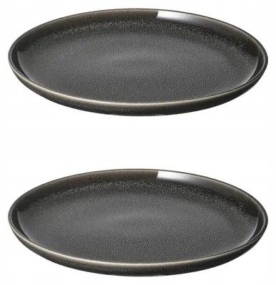 Produktbild von IKEA GLADELIG Teller Dunkelgrau Steinzeug 20 cm