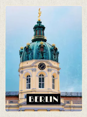 Produktbild von vianmo Holzschild 40x30 cm Berlin Deutschland Hauptstadt Bildmotiv Reisemotiv Straße Stadt