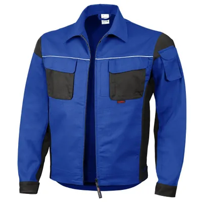 Produktbild von Qualitex Arbeitsjacke - strapazierfähige PROfessionals Arbeitsjacke - faserverstätkt MG 245 g - in Farbe: kornblau/schwarz - Herren: M - Damen: 42