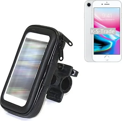 Produktbild von K-S-Trade Fahrrad-Halterung kompatibel mit Apple iPhone 8 Handy-Halterung Halter Lenkstange Fahrradhalterung Motorrad Bike Mount Wasserabweisend