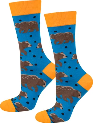 Produktbild von Lange Socken mit Bärenmotiv von SOXO - Größe 40-45 - Baumwollsocken - Geschenk für ihn