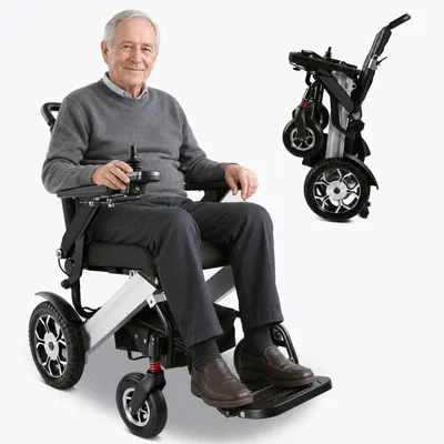 Image de Fauteuil roulant électrique - Fauteuil roulant électrique pliable - Moteur de 500 W - Batterie lithium amovible de 13 Ah - Léger - Capacité de charge : 150 kg