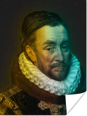 Produktbild von MuchoWow® Poster Wilhelm von Oranien - Adriaen Thomasz - Mütze 90x120 cm - Wohnzimmer