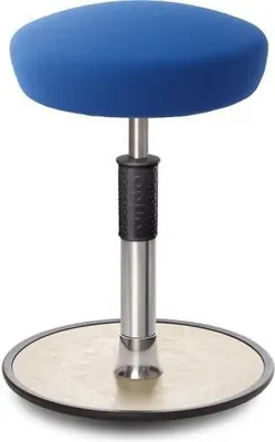 Produktbild von Sitz- Stehhocker Free Regular Hutsitz Gestrick blau chrom /cremeweiß.