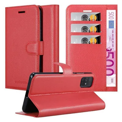 Immagine prodotto di Cadorabo cover per Samsung Galaxy A51 4G / M40s cover protettiva in rosso custodia per cellulare cover chiusura magnetica