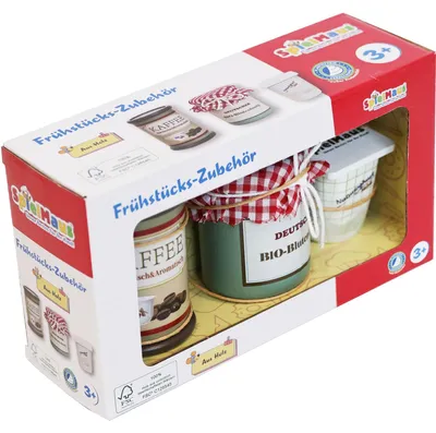 Produktbild von SpielMaus Küche Frühstück Zubehör aus Holz, 3 Stück