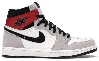 Image de Jordan 1 Retro High, couleur gris clair "Light Smoke Grey" - Taille européenne 45