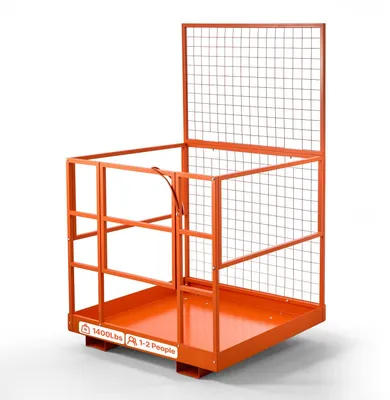 Produktbild von Gabelstapler-Arbeitskorb - Arbeitsbühne - Tragkraft 635 kg - Plattform 1225 x 1148 mm - Kohlenstoffstahl - Einfahrtaschen 155 x 60 mm - Verriegelungsstift - Für Höhenarbeiten