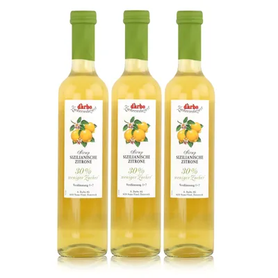 Produktbild von Darbo Sizilianische Zitrone Sirup 30% weniger Zucker 500ml (3er Pack)