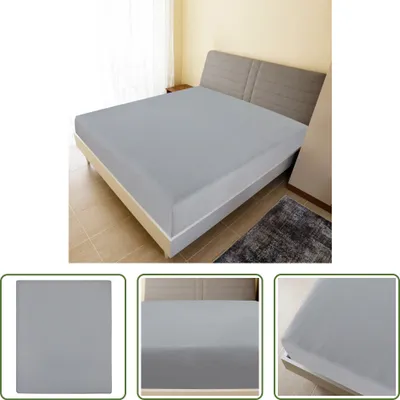 Immagine prodotto di The Living Store lenzuolo matrimoniale 2 pz. Jersey grigio 140x200 cm in cotone
