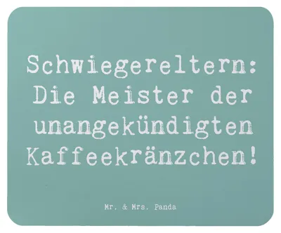 Produktbild von Mr. & Mrs. Panda Mouse Pad Spruch Schwiegereltern Meister - Meeresbrise - Geschenk, computermatte, Wertschätzung, Mousepad, Mauspad, mausteppich, unvorhergesehene Treffen