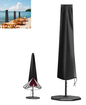 Produktbild von 210D Oxford Stoff Sonnenschirm Abdeckung Wasserdicht Polyurethanbeschichtet UV-Schutz 183x25x35cm Schwarz