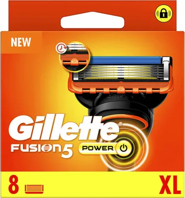Produktbild von Gillette Fusion 5 Power Klingen Herren, 8 Original Rasierklingen, Orange