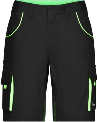 Produktbild von Workwear Bermudas - COLOR - black/lime-green, Gr. 62