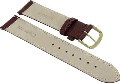 Produktbild von Herzog Louisiana > Uhrenarmband braun > easy click Leder Krokoprägung , Stegbreite:18mm, Schließe:Gelbgolden