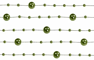Produktbild von Perlenkette 8mm x 1,3m Kunststoff 5 Stück Dunkel Lindgrün