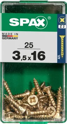 Produktbild von SPAX 4081020350161, Schraube, Stahl, Zink, Holz, Flachkopf, Pozidriv, Gelb