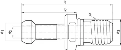 Produktbild von FORMAT Anzugsbolzen JISB6339 BT40 90 Grad Innenkühlung, Gewinde:M12