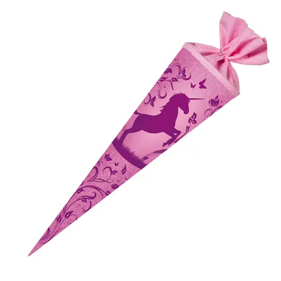 Produktbild von Schultüte / Zuckertüte / 70cm / rund / "Einhorn"