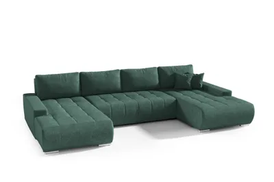 Produktbild von Wohnlandschaft Sofa mit Schlaffunktion VOGAR Stoff Aston Flaschengrün