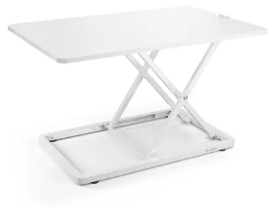 Produktbild von di volio Schreibtischaufsatz DV-192ODC – höhenverstellbarer Standing Desk Converter mit mechanischer Feder, kompakter Tischaufsatz für ergonomisches Arbeiten (Weiß)