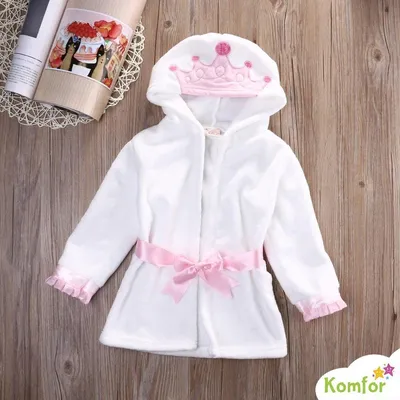 Imagen del producto de Jumada's - Bata de baño - Para niñas - Incluye peine y cepillo - Blanco