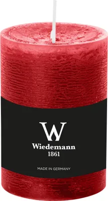 Produktbild von Wiedemann Marble Rustik Kerzen, Stumpenkerzen, Weihnachtsrot (Rubin Rot) 100 x Ø 68 mm