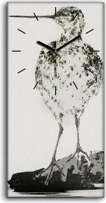 Produktbild von Wandbild Leinwand Bilder Wanduhr 30x60 Zeichnung Asiatische Tier Vogel Kunst - schwarze Hände