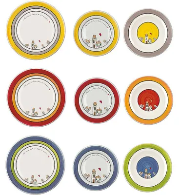 18-teiliges Porzellan-Bordenset, Dessertteller, Elfenbein, Klein
