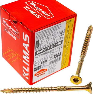 Produktbild von Holzbauschrauben KMWHT 3,5x50 mm Senkkopf Torx Zimmererschrauben 400 Stück